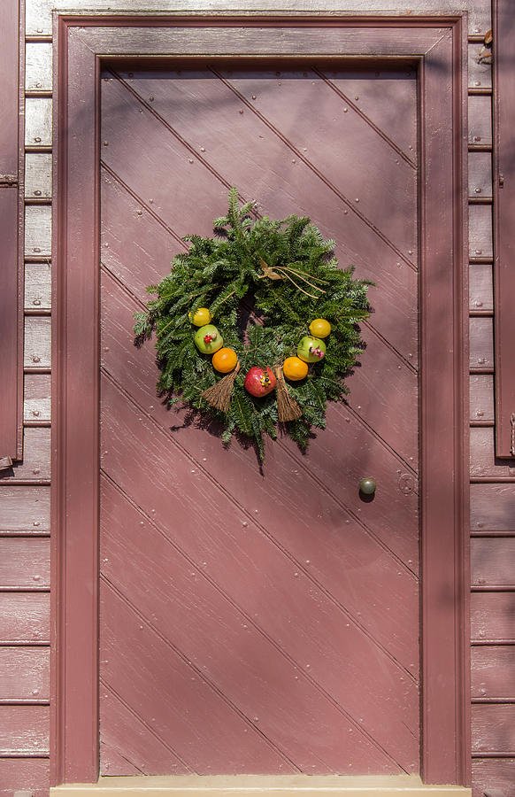 Christmas Photograph - Door of John Crump House by Teresa Mucha