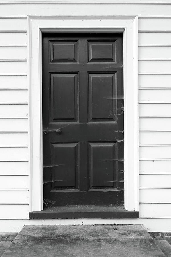Door with Cobwebs in Black and White Photograph by Brooke T Ryan
