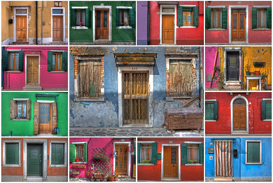 Holiday Photograph - doors and windows of Burano - Venice by Joana Kruse