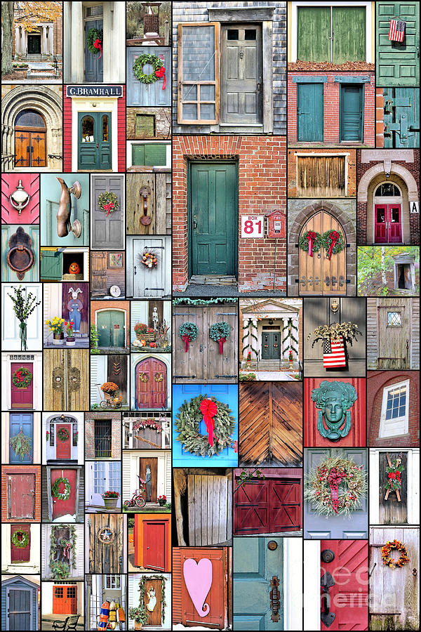 Doors collage vertical 2 Photograph by Janice Drew