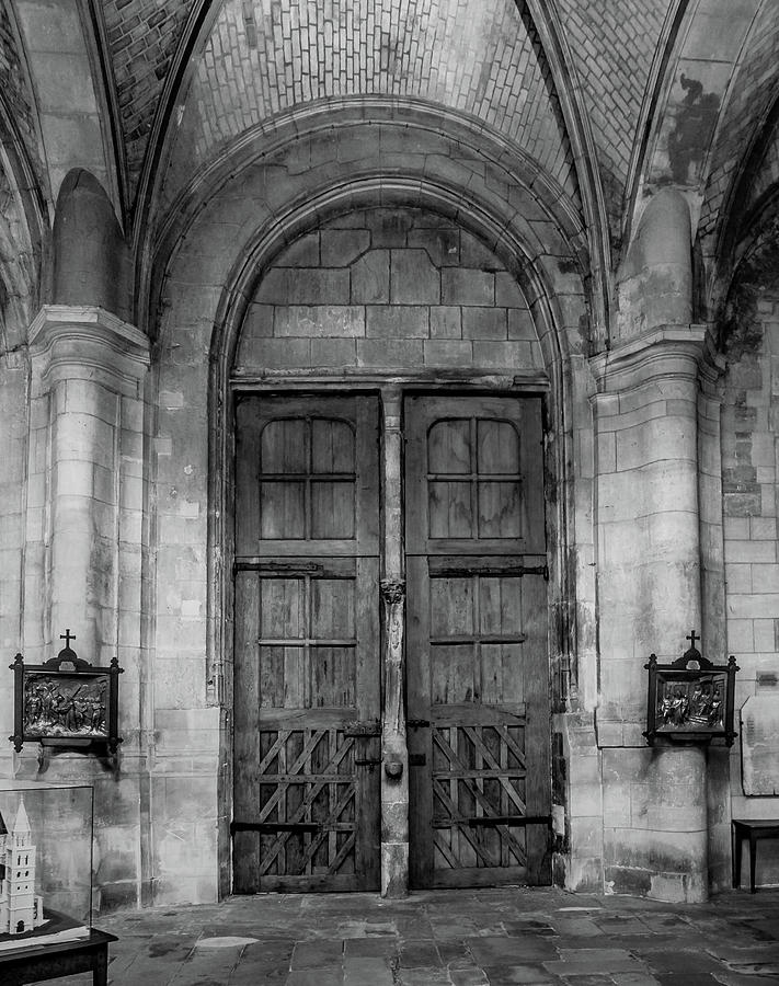 Poissy, France - Doors from within, Notre-Dame de Poissy Photograph by Mark Forte