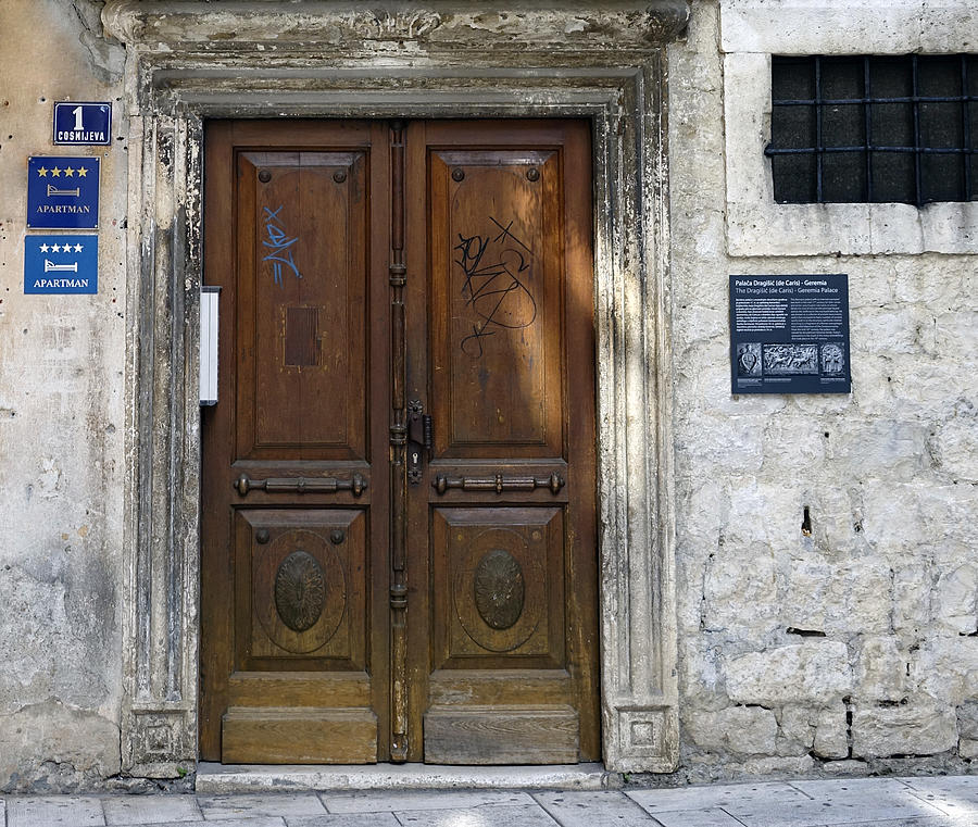 Doors Leading Into The Old Geremia Palace In Split Croatia Photograph by Rick Rosenshein