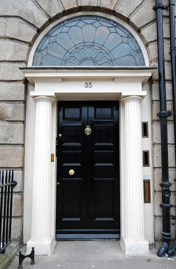 Doors of Dublin Georgian Style Black with Roman Columns Ireland Photograph by Shawn OBrien