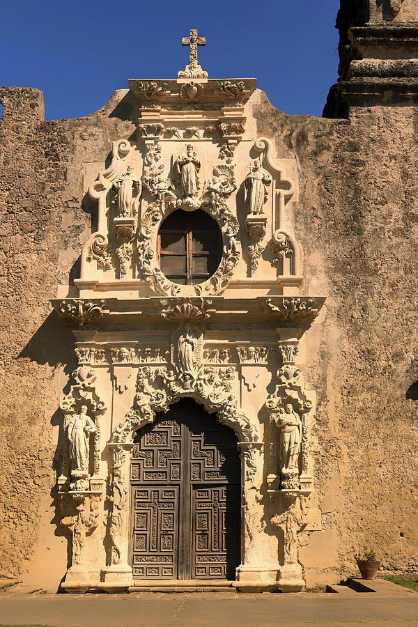 San Antonio Photograph - Doorway of Mission San Jose y San Miguel - San Antonio by Mountain Dreams