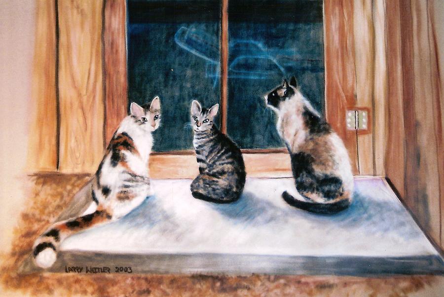 Doreens Cats Pastel by Larry Whitler