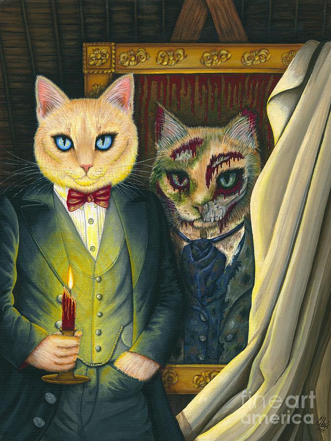 Dorian Gray as a Cat Painting by Carrie Hawks