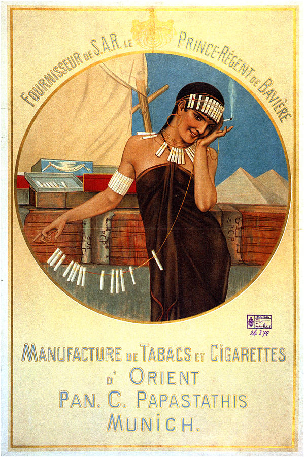 DOrient Cigarettes and Tobacco - Munich, Germany - Vintage Advertising Poster Mixed Media by Studio Grafiikka