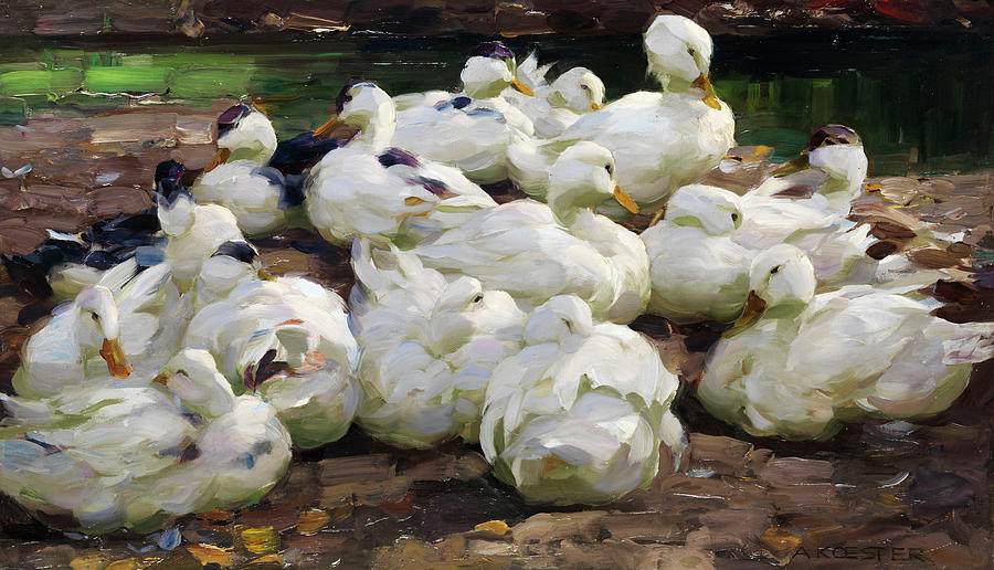 Duck family Painting by Alexander Max Koester - Fine Art America