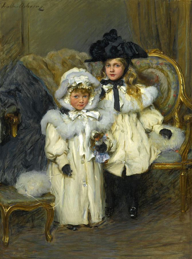 Dorothy and Irene Falkiner Painting by Walter Frederick Osborne