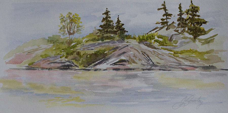 Dorothy Lake Island Painting by Jo Smoley