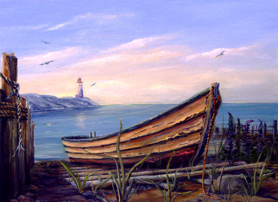 Dory At Rest Painting by Wayne Enslow