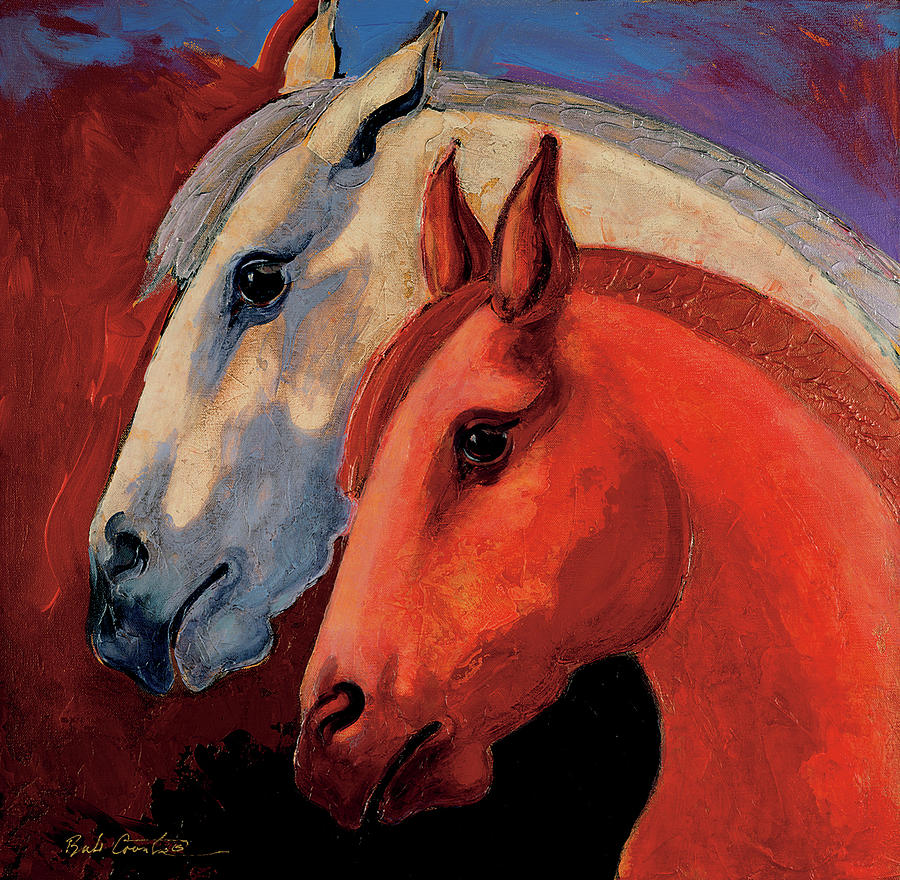Dos Equus Painting by Bob Coonts
