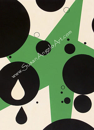 Acrylic Painting - Dot Green by Susan-Angelo  DeBay