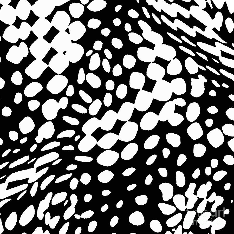 Dots Dots Black And White Dots Pattern Painting by Saundra Myles