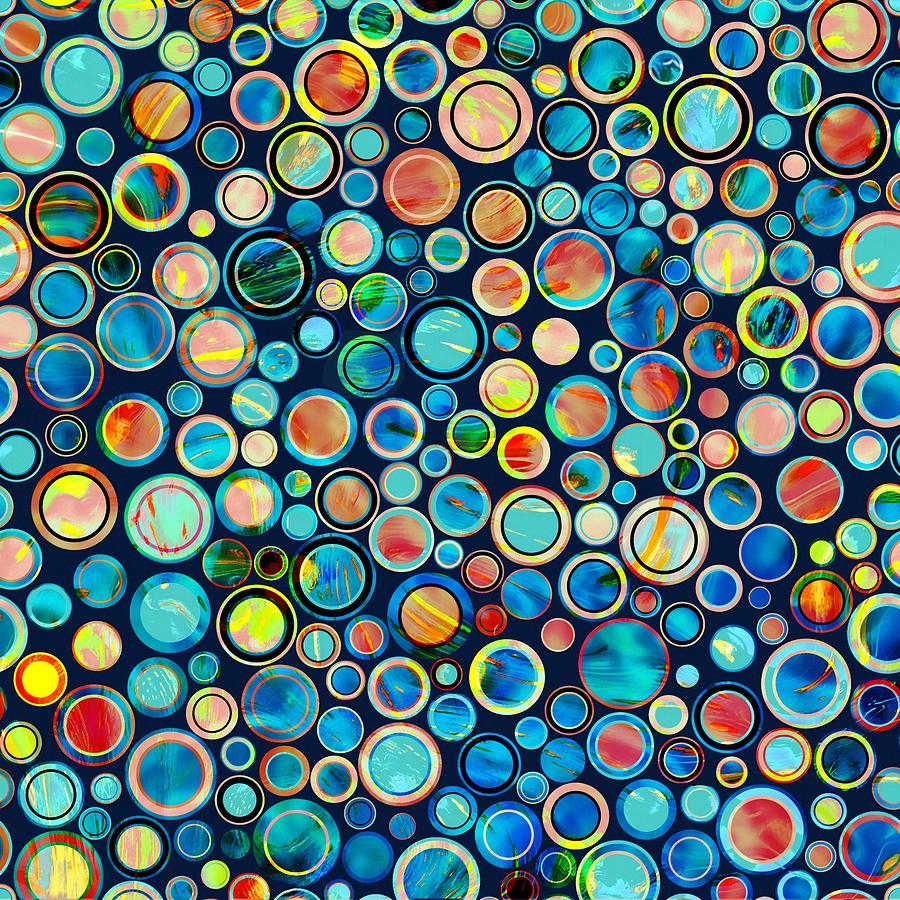 Dots on Painted Background Mixed Media by Klara Acel