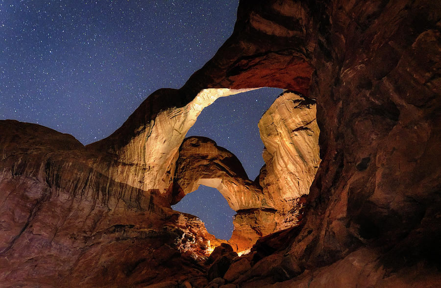 Double Arch at Night Photograph by Michael Ash