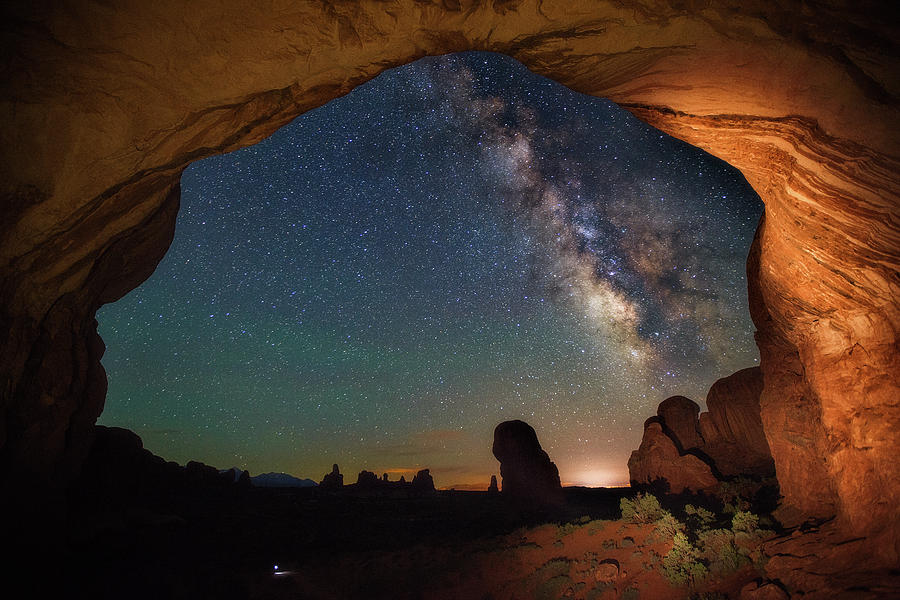 Double Arch Milky Way Views Photograph by Darren White