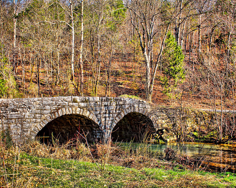 Double Arch Stone Bridge Photograph by TnBackroadsPhotos 