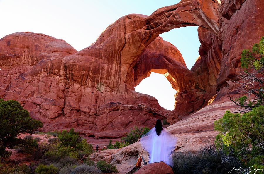 Double Arch with Angel Photograph by Jack Nguyen