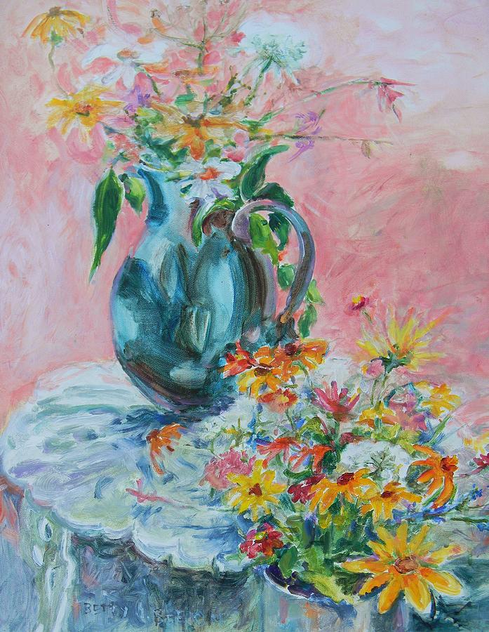 Double Bouquet Painting by Betty J Bee