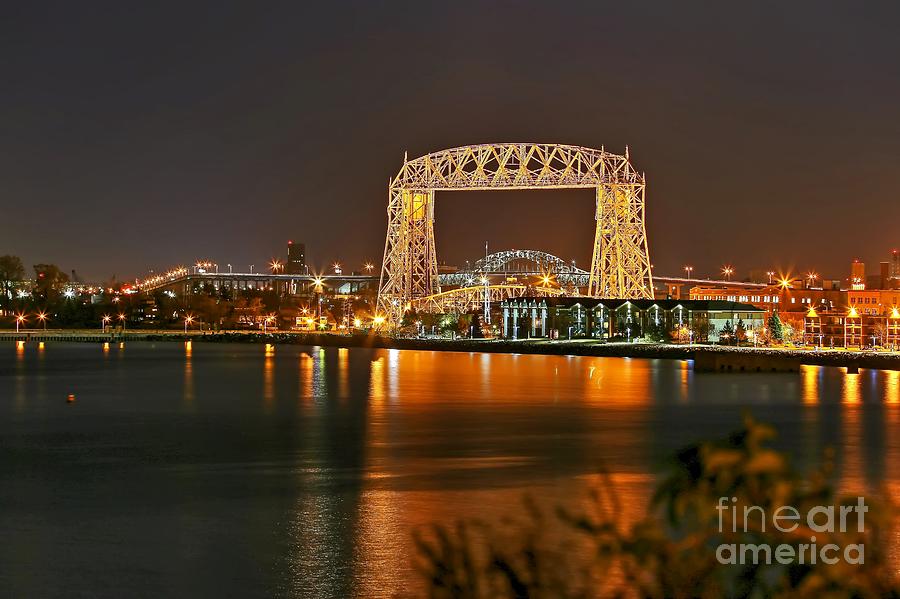 Double Bridge Night Photograph by Bryan Benson