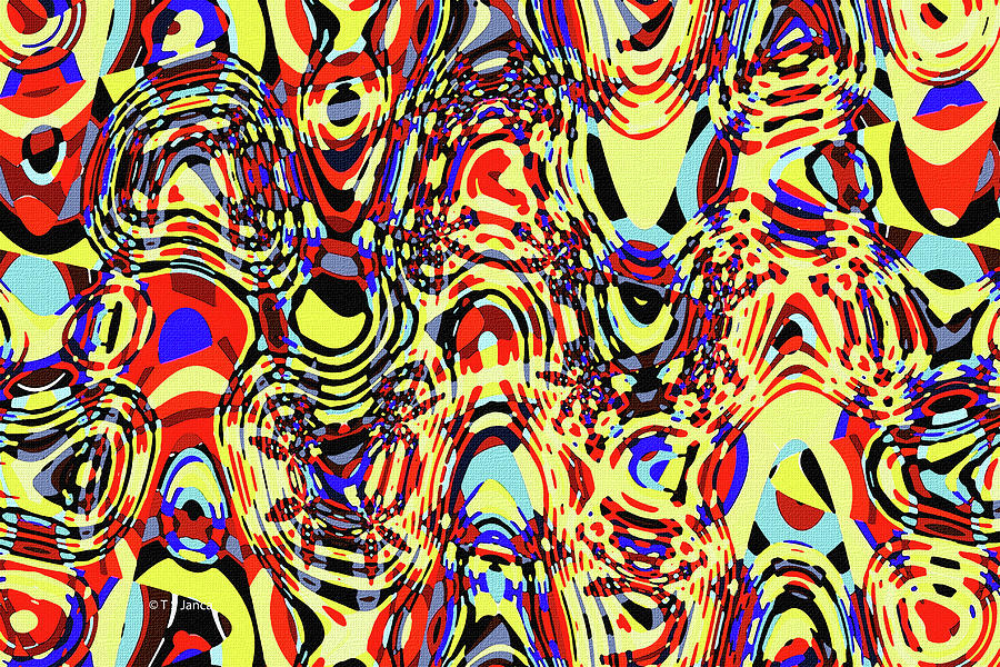Double Bubble Panel Abstract Digital Art by Tom Janca