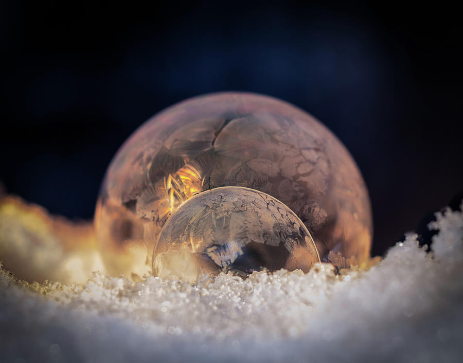 Winter Photograph - Double Bubbles by Brian Caldwell