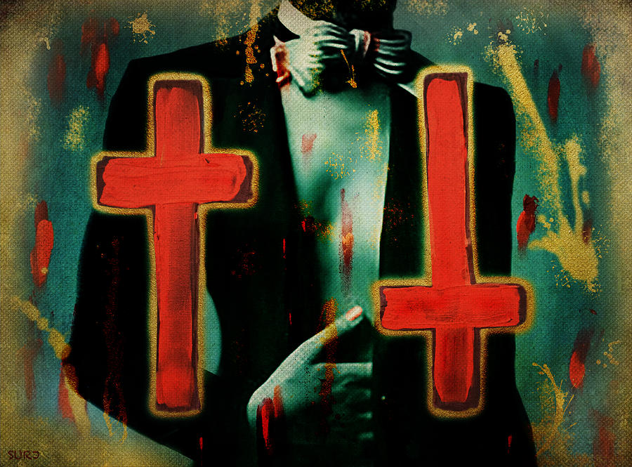Femme Fatale Mixed Media - Double Cross La Femme by Surj LA Femme Fatale Mixed Media - Double Cross La Femme by Surj LA