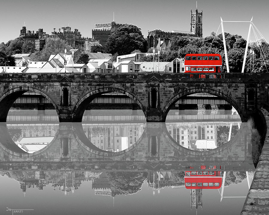 Double Decker over Skerton Bridge Digital Art by Joe Tamassy