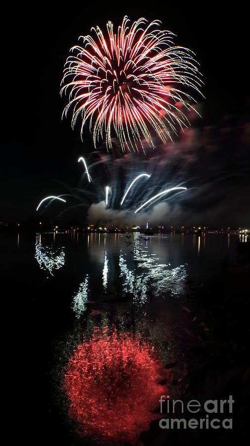Double Firework Photograph by Erick Schmidt