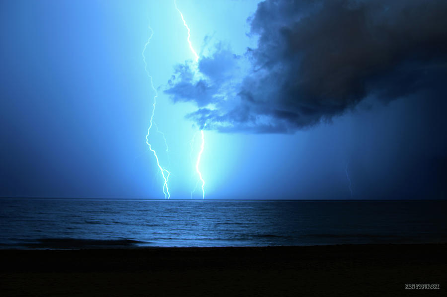 Double Lightning Strike In Delray Beach Florida 3 Photograph by Ken Figurski