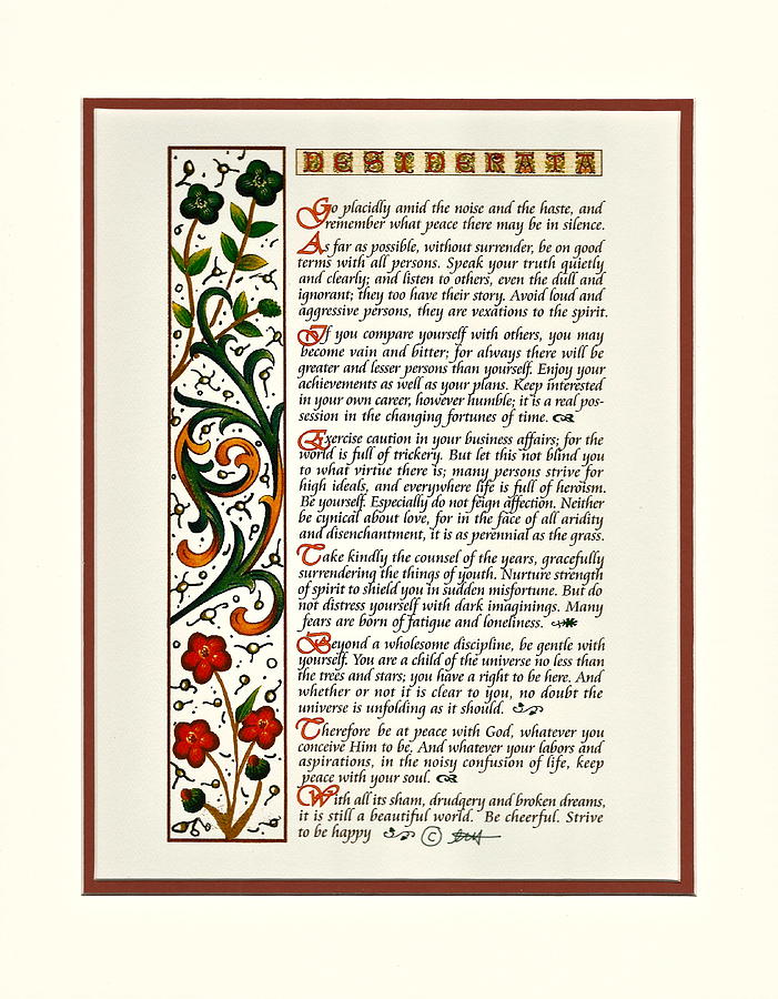 Double Matted Desiderata Painting by Desiderata Gallery