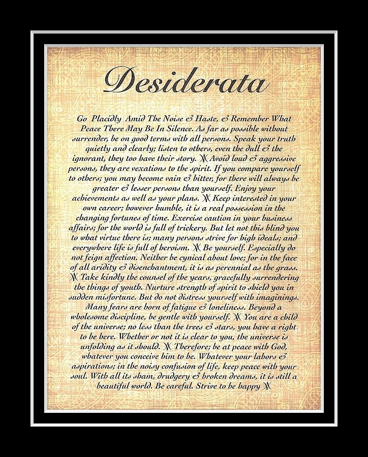 Double Matted Fossilized DESIDERATA Mixed Media by Desiderata Gallery ...