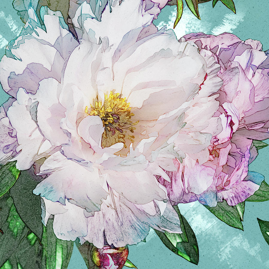 Spring Digital Art - Double Peony by Mark Mille
