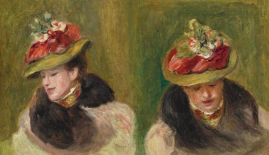 Double Portrait of Jeanne Baudot Painting by Pierre-Auguste Renoir