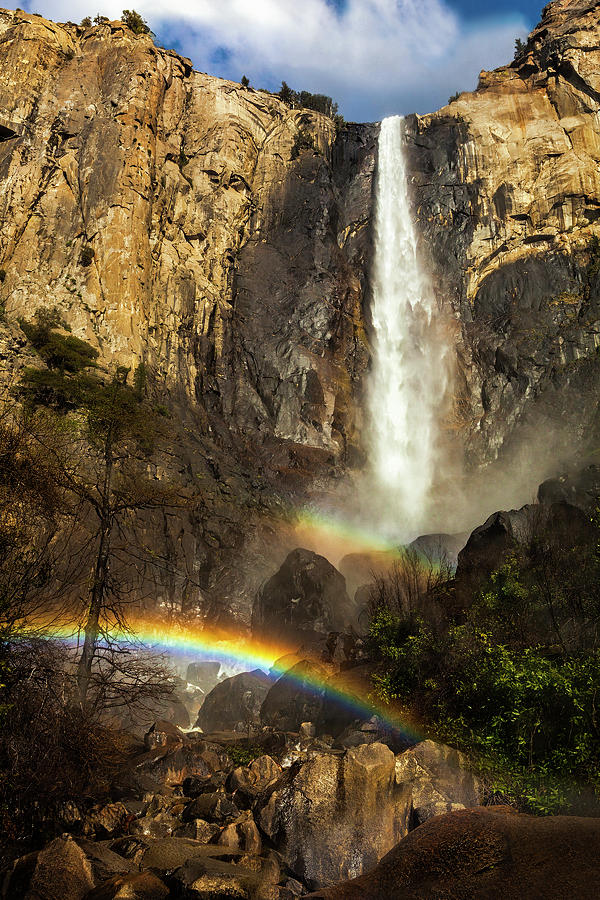 Double Rainbow at Bridalveil Falls Photograph by Andrew Soundarajan