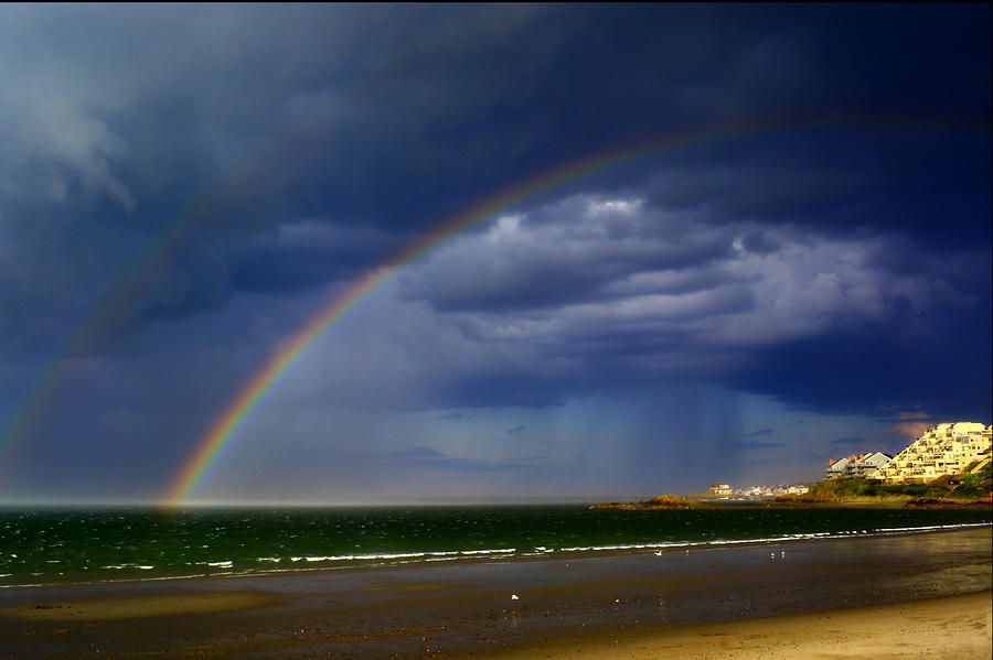 Double Rainbow at Nantasket Beach Photograph by Bart Blumberg