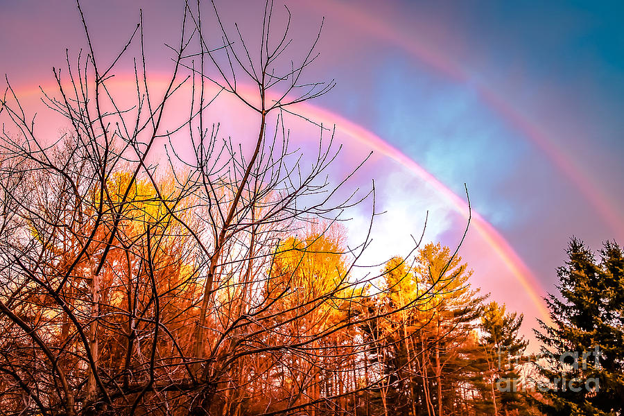 Double rainbow-HDR Photograph by Claudia M Photography