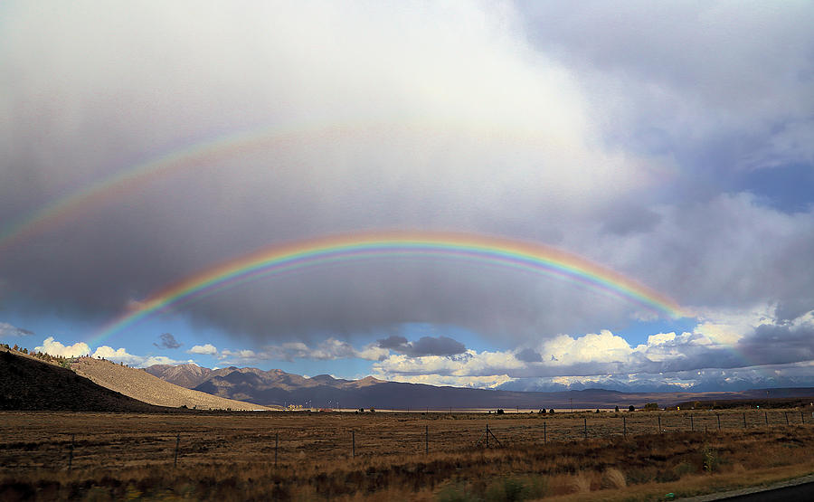Double Rainbow In Long Valley Caldera Photograph by Viktor Savchenko