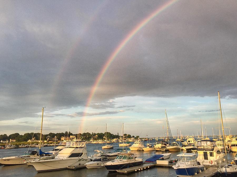 Double Rainbow in Newburyport Photograph by Anne Sands