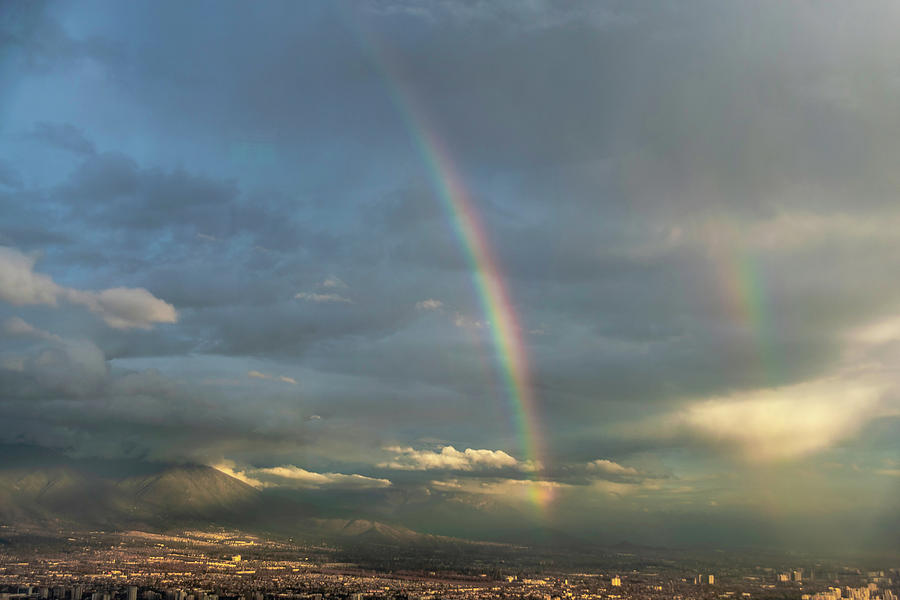 Double Rainbow over Santiago Photograph by Steven Richman