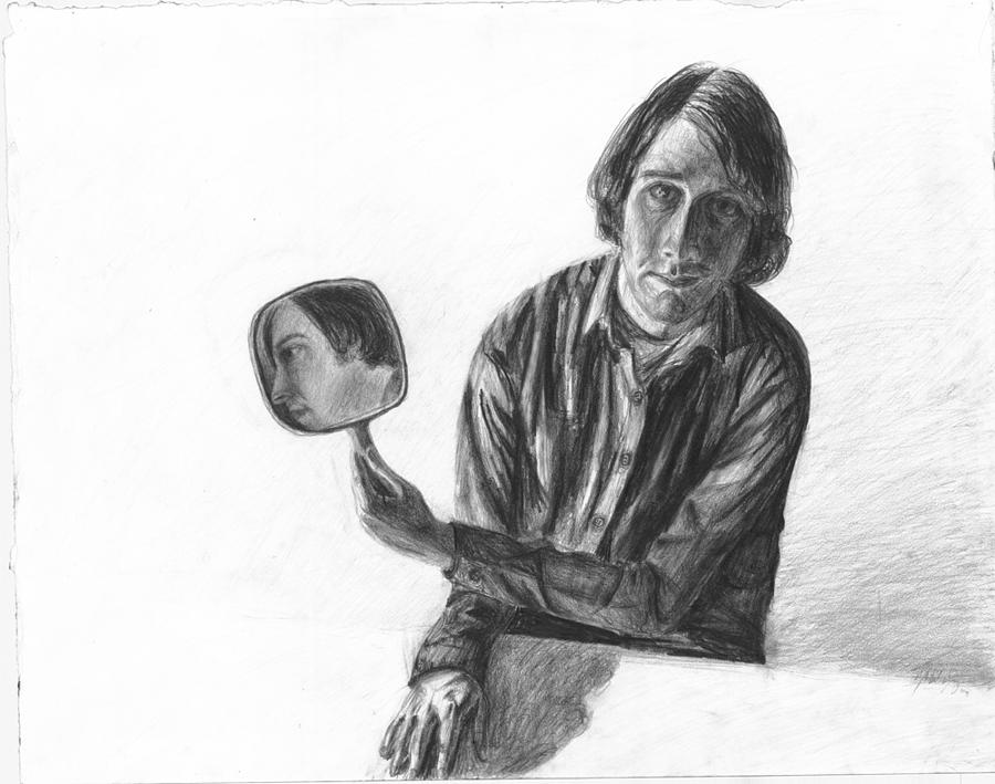 Double Self-Portrait Drawing by Michael Morgan