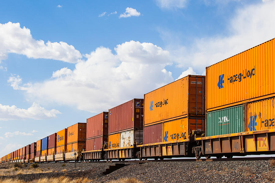 Double-Stacked Intermodal Containers Photograph by SR Green