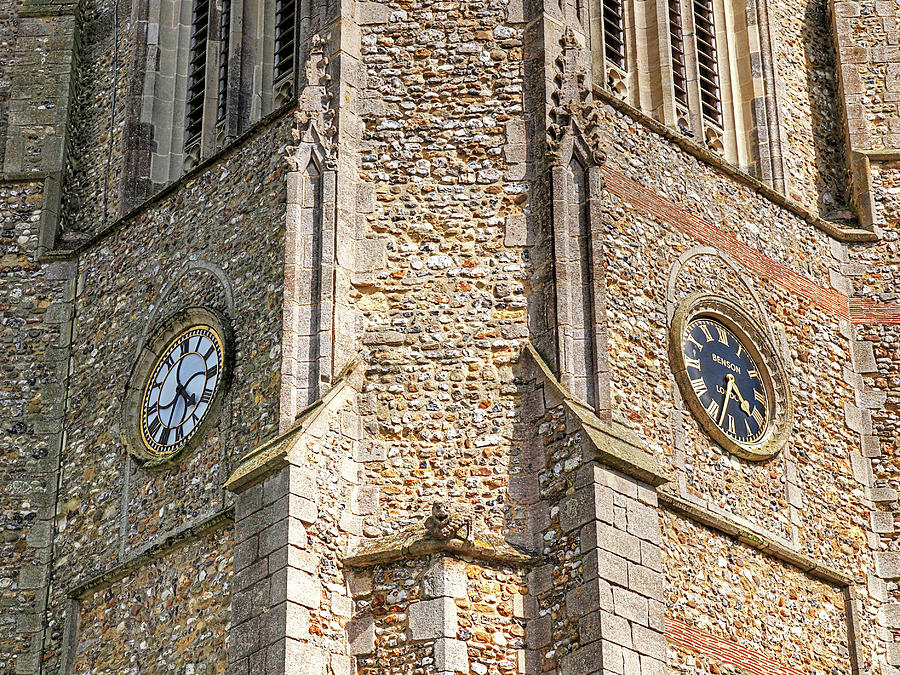 Double Time - Church Clocks Thaxted Photograph by Gill Billington
