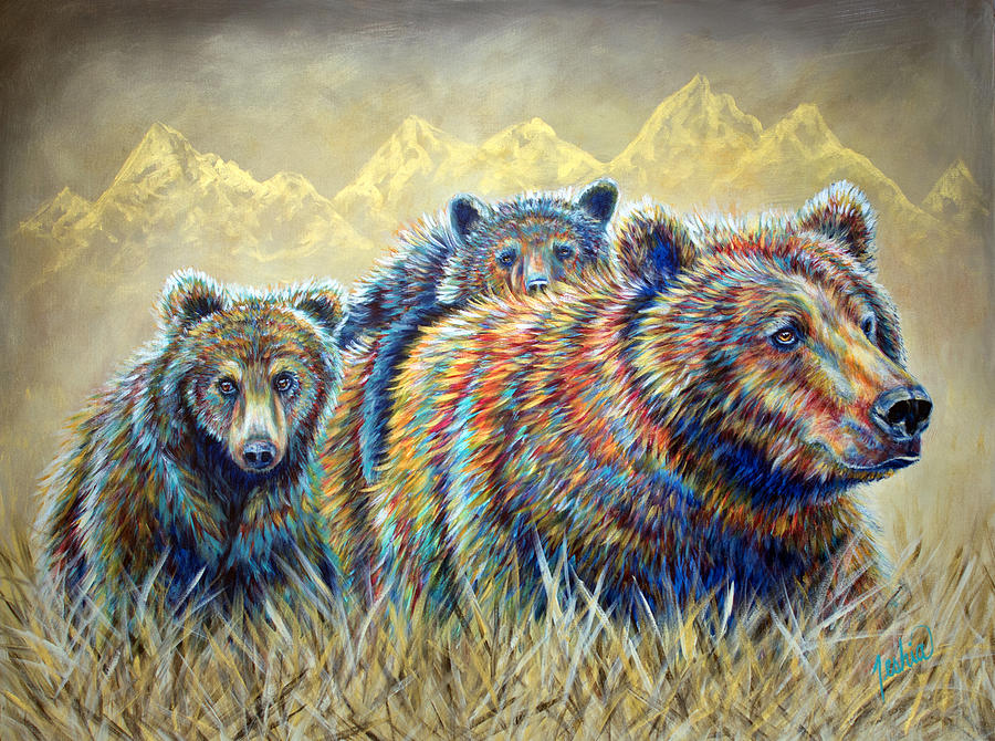 Bear Painting - Double Trouble by Teshia Art