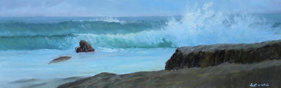 Double Wave Painting by Scott W White