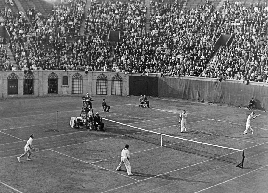 Doubles Tennis At Forest Hills Photograph by Underwood Archives