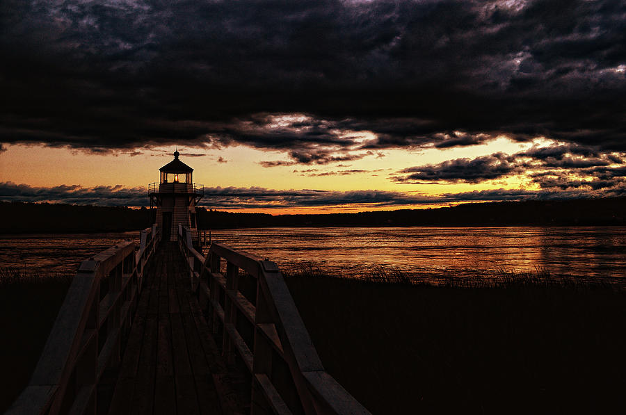 Sunset Photograph - Doubling Point Light sunset by Nathan Fraser