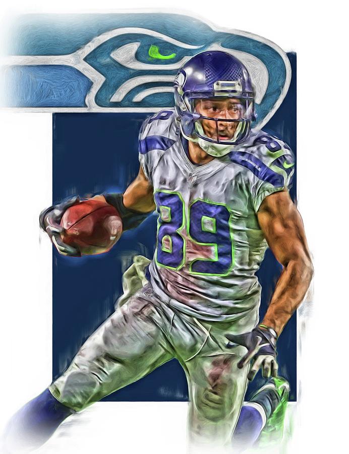 Jimmy Graham SEATTLE SEAHAWKS OIL ART Metal Print by Joe Hamilton