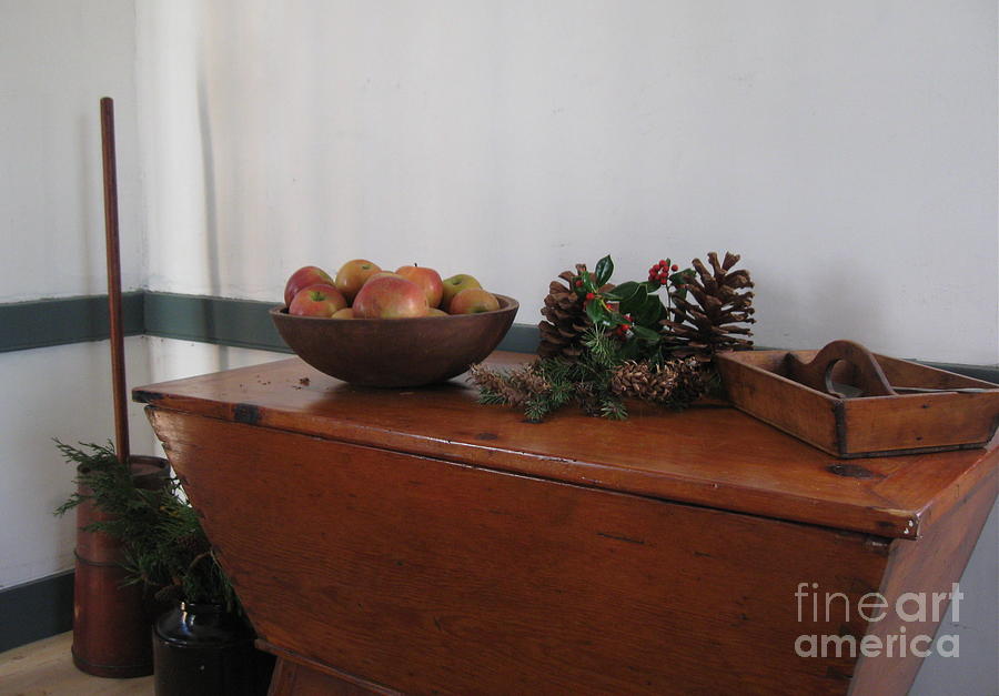Dough Box Table at Christmas Photograph by Nancy Patterson